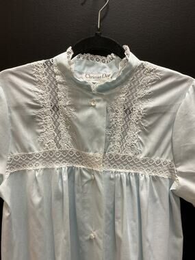 Vintage CHRISTIAN DIOR cotton babyblue gown